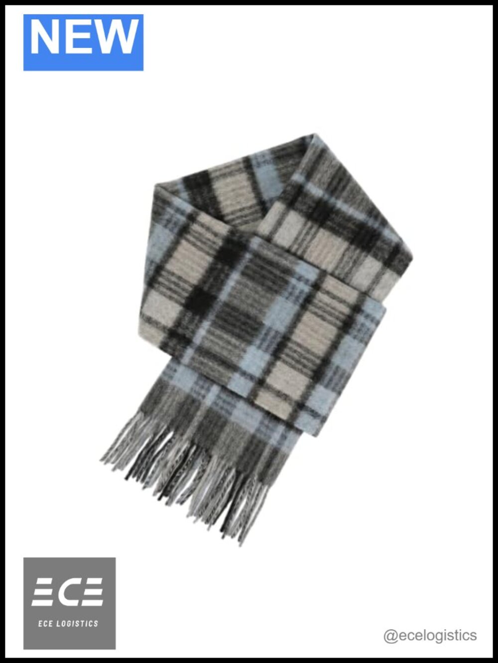 100% Cashmere Plaid Solid Thick Wrap Scarf with Tassel Fringe